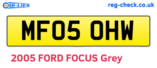 MF05OHW are the vehicle registration plates.