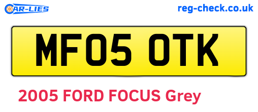 MF05OTK are the vehicle registration plates.
