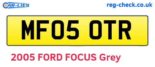 MF05OTR are the vehicle registration plates.