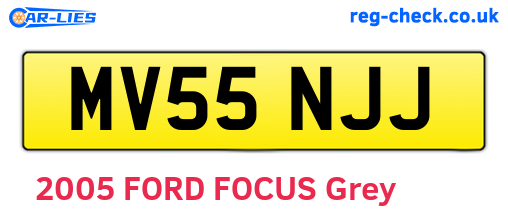 MV55NJJ are the vehicle registration plates.