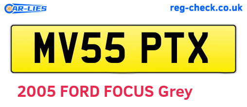 MV55PTX are the vehicle registration plates.