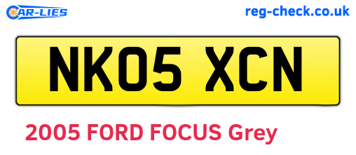 NK05XCN are the vehicle registration plates.