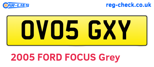 OV05GXY are the vehicle registration plates.