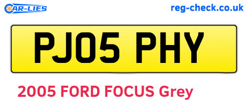 PJ05PHY are the vehicle registration plates.