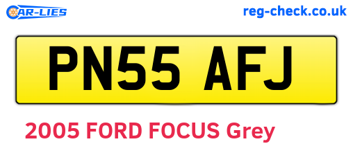 PN55AFJ are the vehicle registration plates.