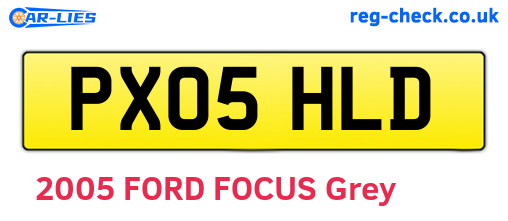 PX05HLD are the vehicle registration plates.