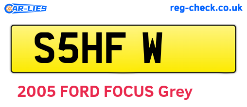 S5HFW are the vehicle registration plates.