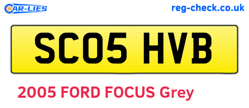 SC05HVB are the vehicle registration plates.