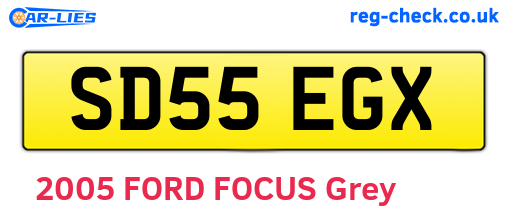 SD55EGX are the vehicle registration plates.