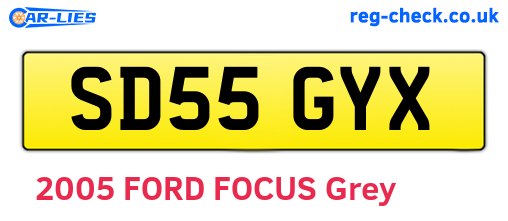 SD55GYX are the vehicle registration plates.