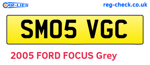 SM05VGC are the vehicle registration plates.
