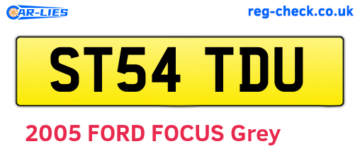 ST54TDU are the vehicle registration plates.