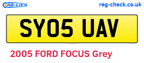 SY05UAV are the vehicle registration plates.
