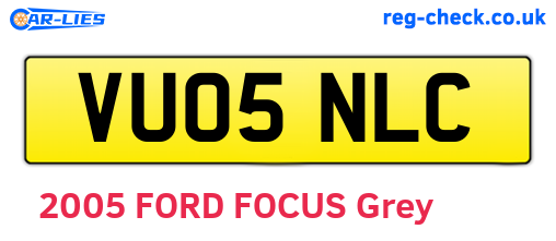 VU05NLC are the vehicle registration plates.