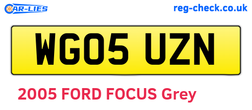 WG05UZN are the vehicle registration plates.