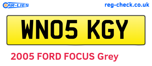 WN05KGY are the vehicle registration plates.