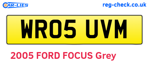 WR05UVM are the vehicle registration plates.