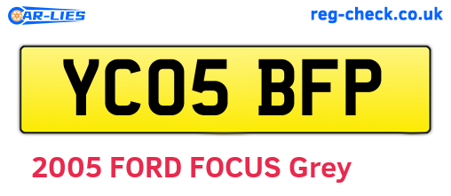 YC05BFP are the vehicle registration plates.
