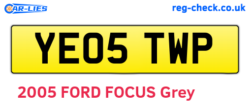 YE05TWP are the vehicle registration plates.