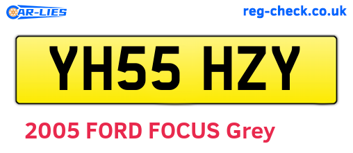 YH55HZY are the vehicle registration plates.