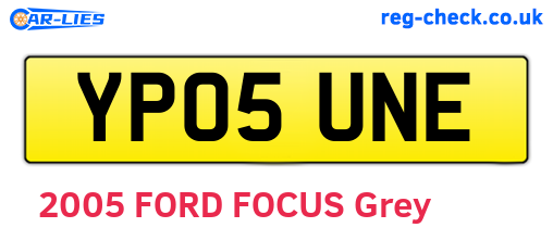YP05UNE are the vehicle registration plates.