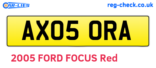 AX05ORA are the vehicle registration plates.