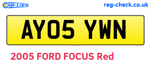 AY05YWN are the vehicle registration plates.