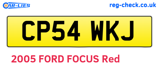 CP54WKJ are the vehicle registration plates.