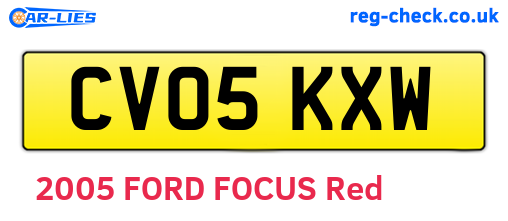 CV05KXW are the vehicle registration plates.