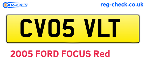 CV05VLT are the vehicle registration plates.