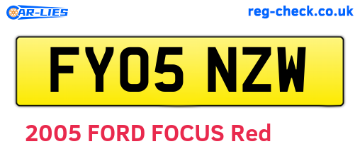 FY05NZW are the vehicle registration plates.