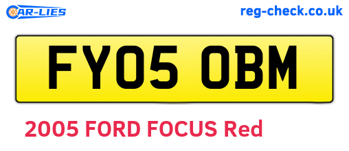 FY05OBM are the vehicle registration plates.