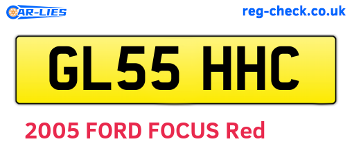 GL55HHC are the vehicle registration plates.