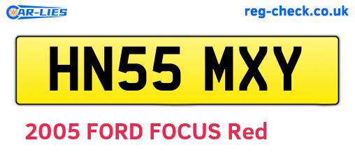 HN55MXY are the vehicle registration plates.