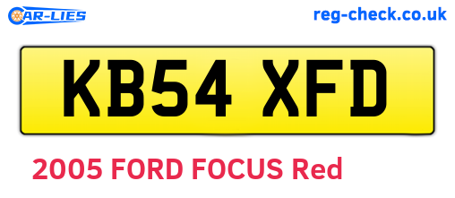 KB54XFD are the vehicle registration plates.