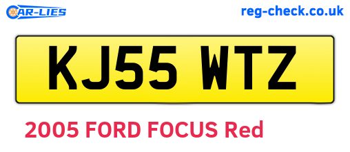 KJ55WTZ are the vehicle registration plates.