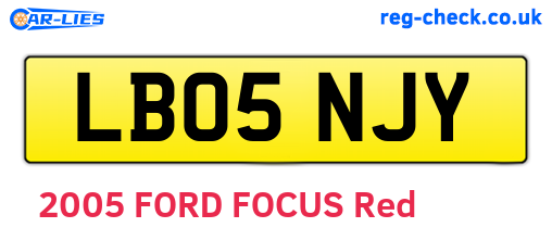 LB05NJY are the vehicle registration plates.