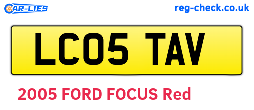 LC05TAV are the vehicle registration plates.