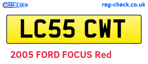 LC55CWT are the vehicle registration plates.