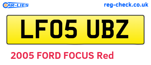 LF05UBZ are the vehicle registration plates.