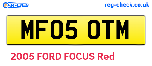 MF05OTM are the vehicle registration plates.