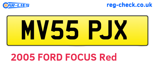 MV55PJX are the vehicle registration plates.