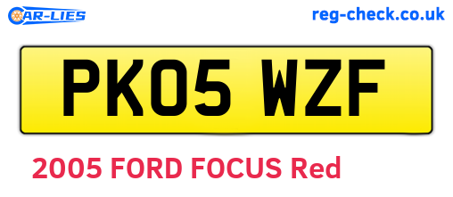 PK05WZF are the vehicle registration plates.