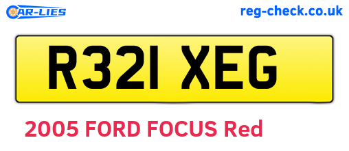 R321XEG are the vehicle registration plates.