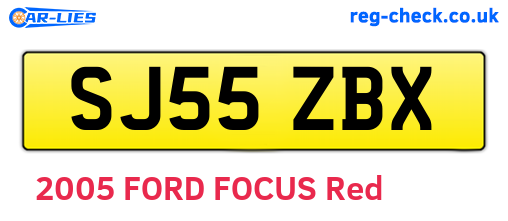 SJ55ZBX are the vehicle registration plates.