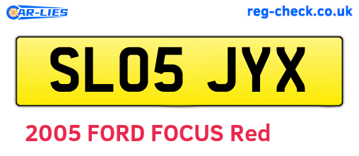 SL05JYX are the vehicle registration plates.