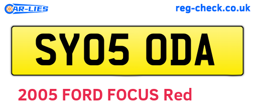 SY05ODA are the vehicle registration plates.