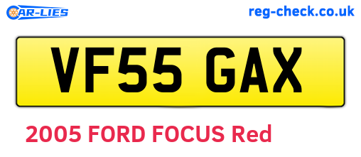 VF55GAX are the vehicle registration plates.