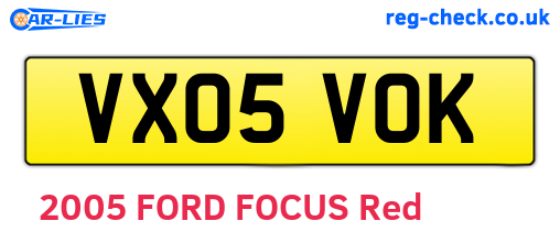 VX05VOK are the vehicle registration plates.