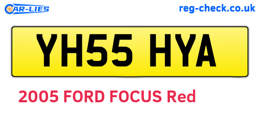 YH55HYA are the vehicle registration plates.